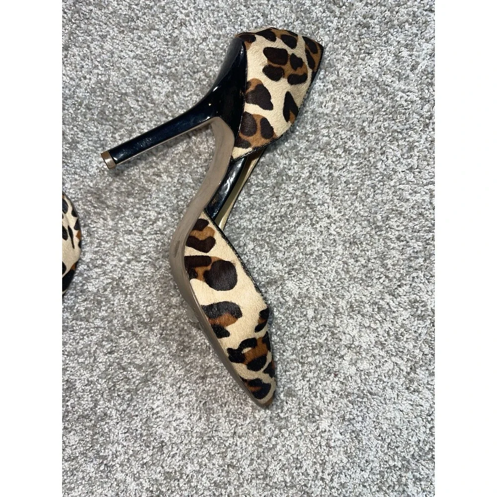 BCBGeneration Paris Leopard Print Cow Hair‎ Pumps Heels Womens 8.5